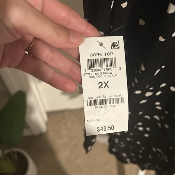 I.N.C. International Concepts black and white organic speckle long sleeve 2X - Picture 4 of 4